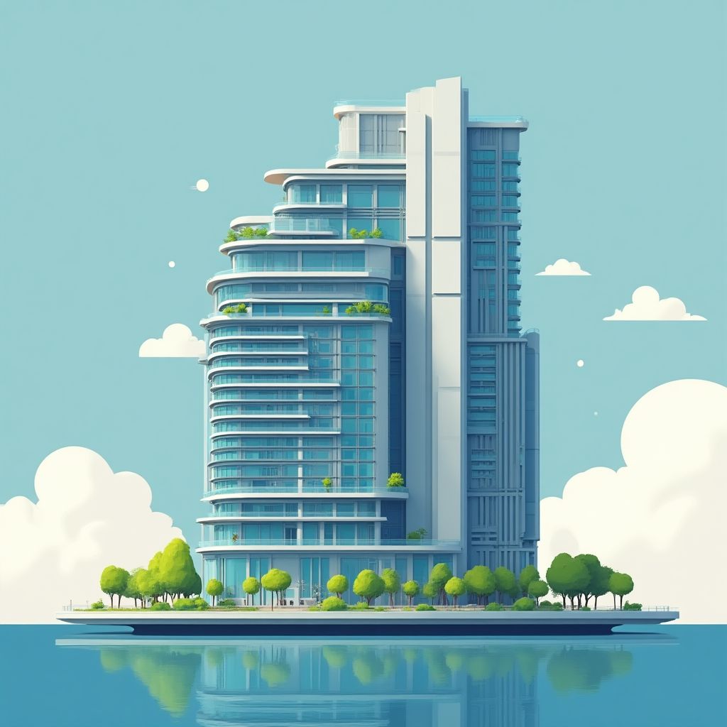 Icono de edificio inteligente